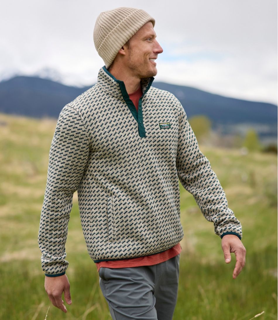 Men's L.L.Bean Sweater Fleece Pullover, Print - Image 8
