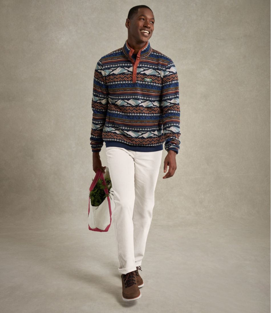 Men's L.L.Bean Sweater Fleece Pullover, Print - Image 9