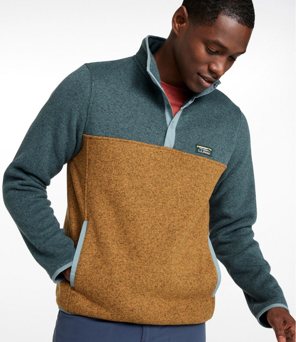 Men's L.L.Bean Sweater Fleece Pullover, Colorblock - Image 2