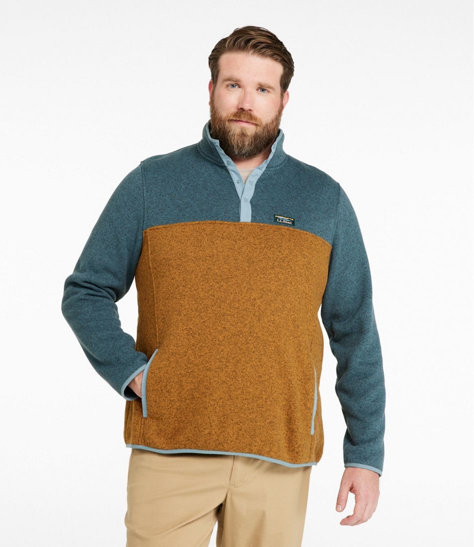 Men's L.L.Bean Sweater Fleece Pullover, Colorblock - Image 4