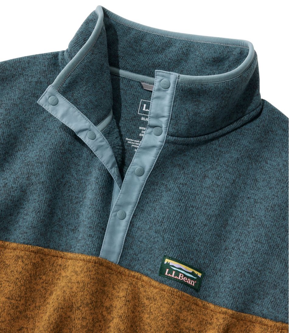 Men's L.L.Bean Sweater Fleece Pullover, Colorblock - Image 6