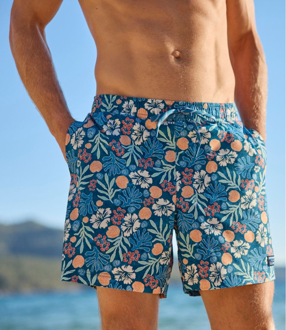 Men's Vacationland Stretch Swim Trunks, Print, 6" - Image 10