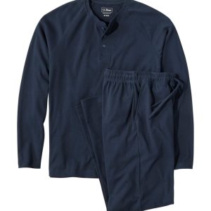 Men's Bean's Cotton Knit Pajamas, Henley PJ Set