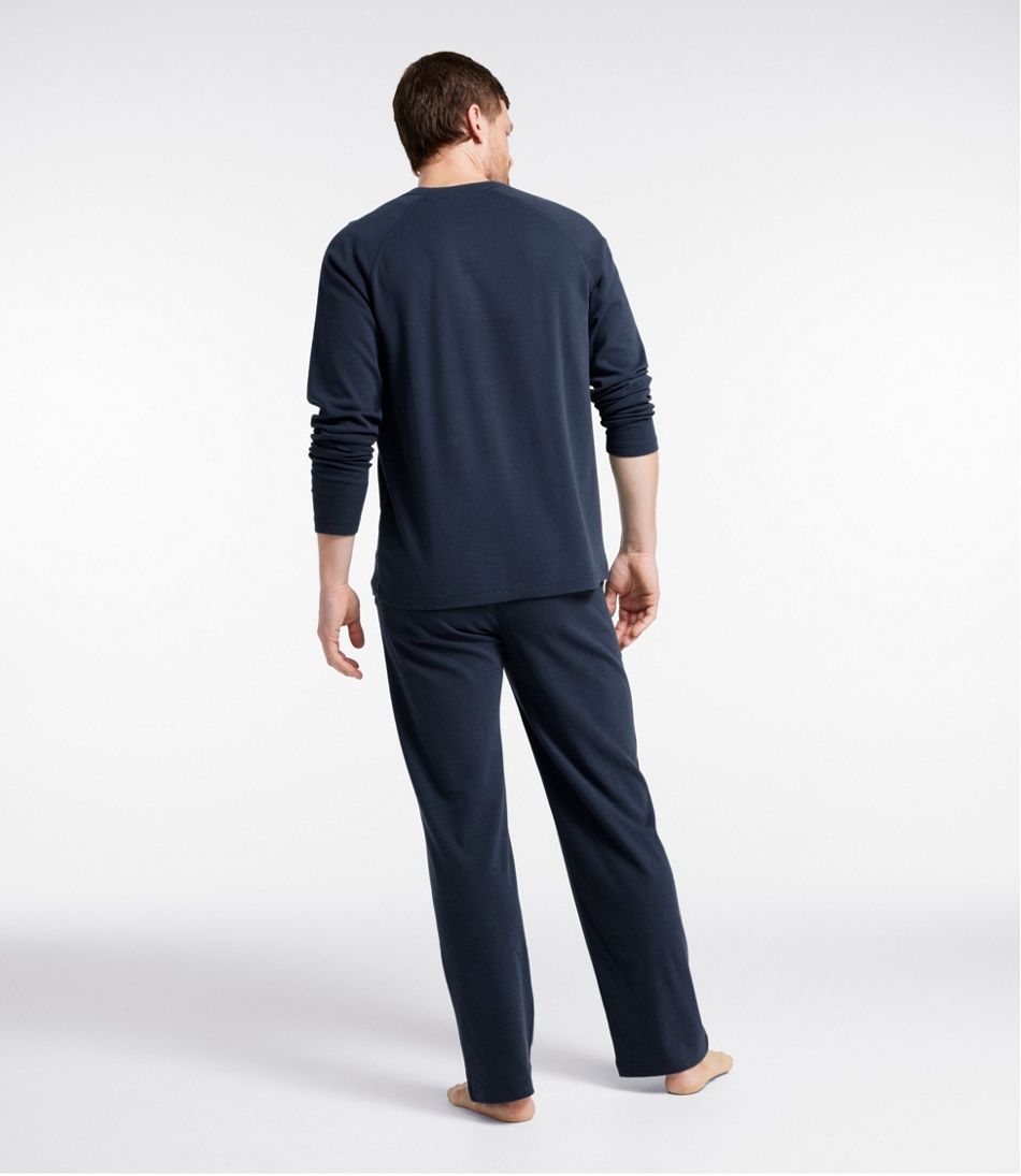 Men's Bean's Cotton Knit Pajamas, Henley PJ Set - Image 3