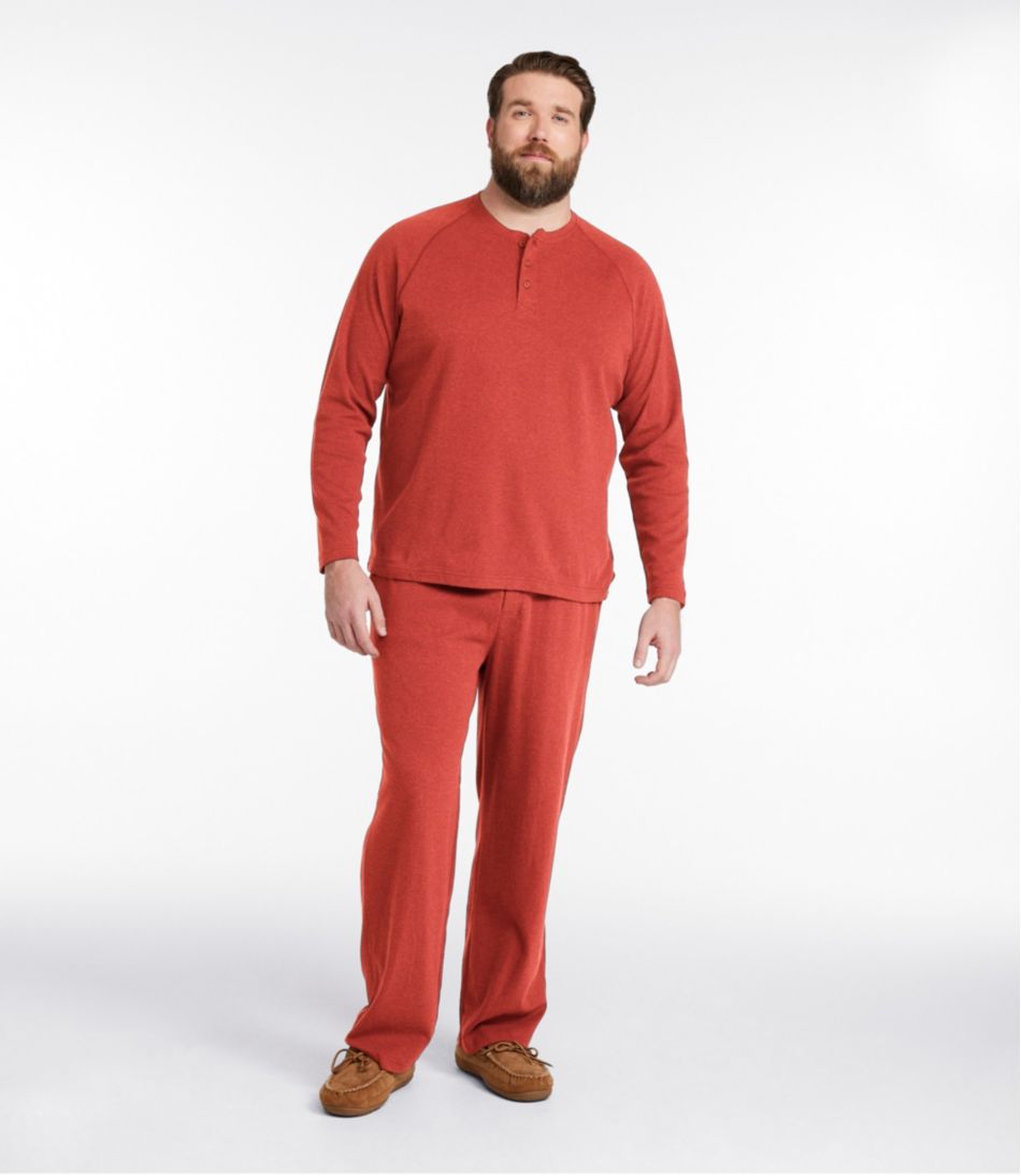 Men's Bean's Cotton Knit Pajamas, Henley PJ Set - Image 4