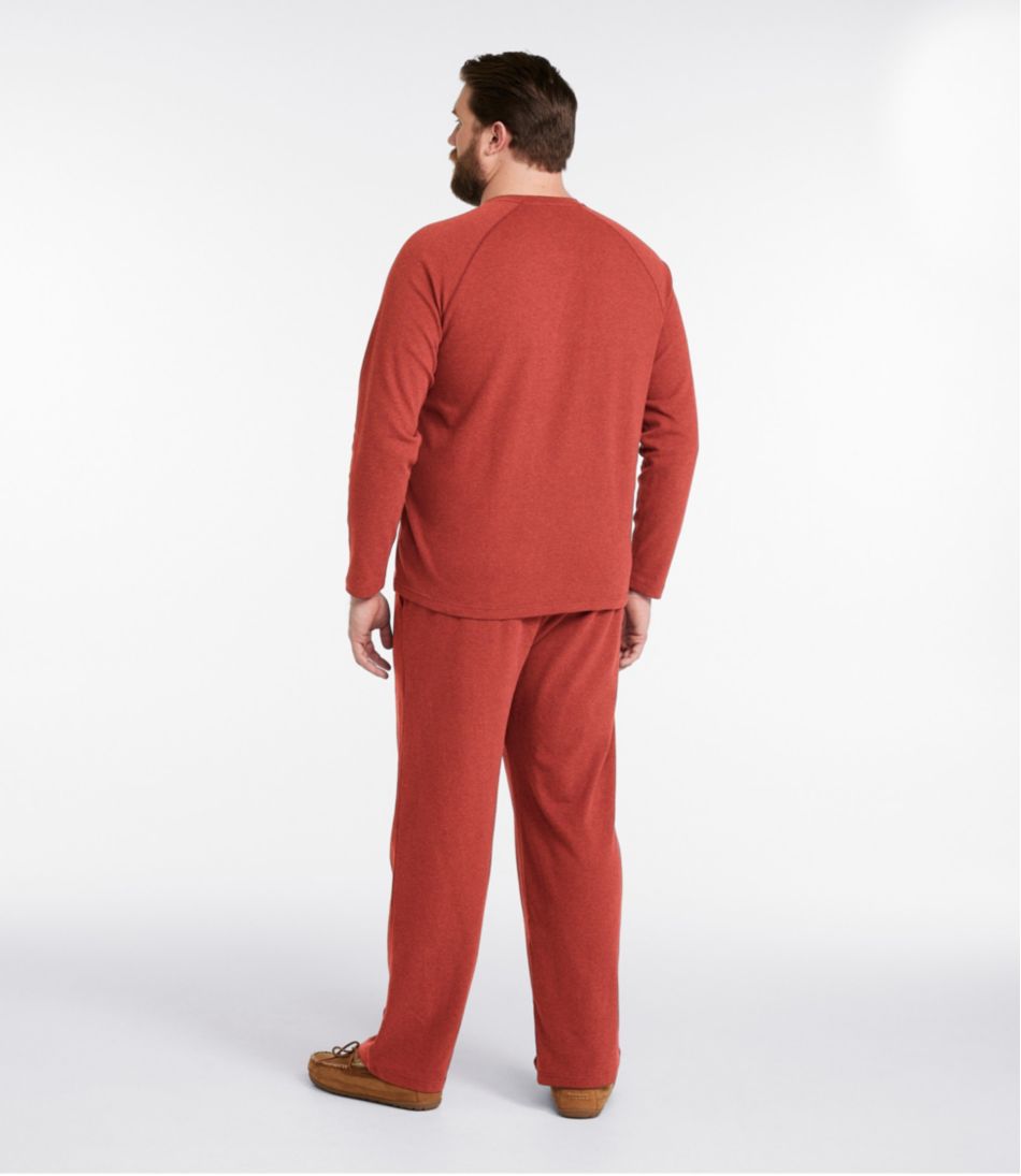 Men's Bean's Cotton Knit Pajamas, Henley PJ Set - Image 5