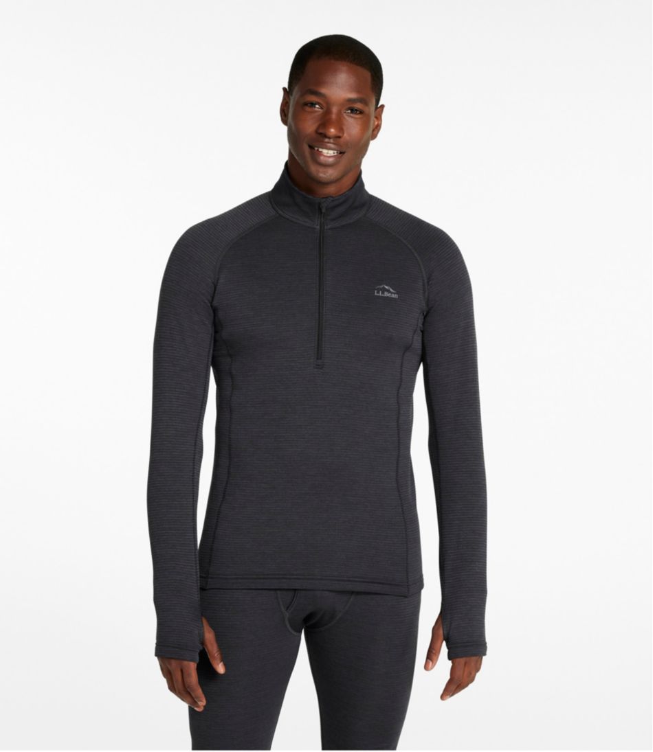Men's L.L.Bean Midweight Base Layer Crew Top, 1/4 Zip - Image 2