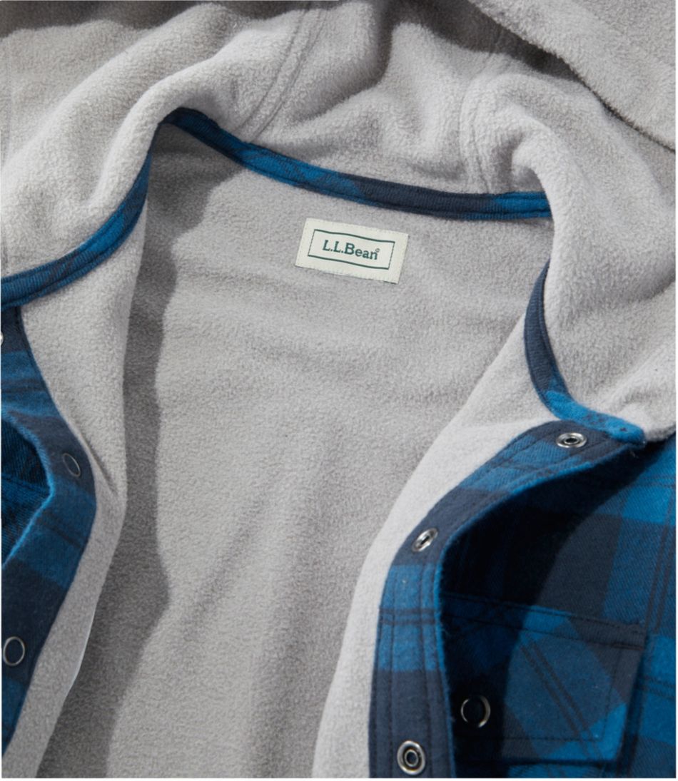 Kids' Fleece-Lined Flannel Shirt, Hooded Plaid - Image 5