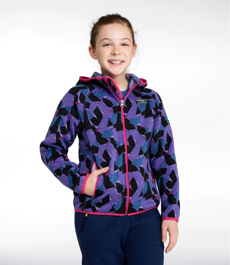 Kids' L.L.Bean Sweater Fleece, Hooded Print - Image 2