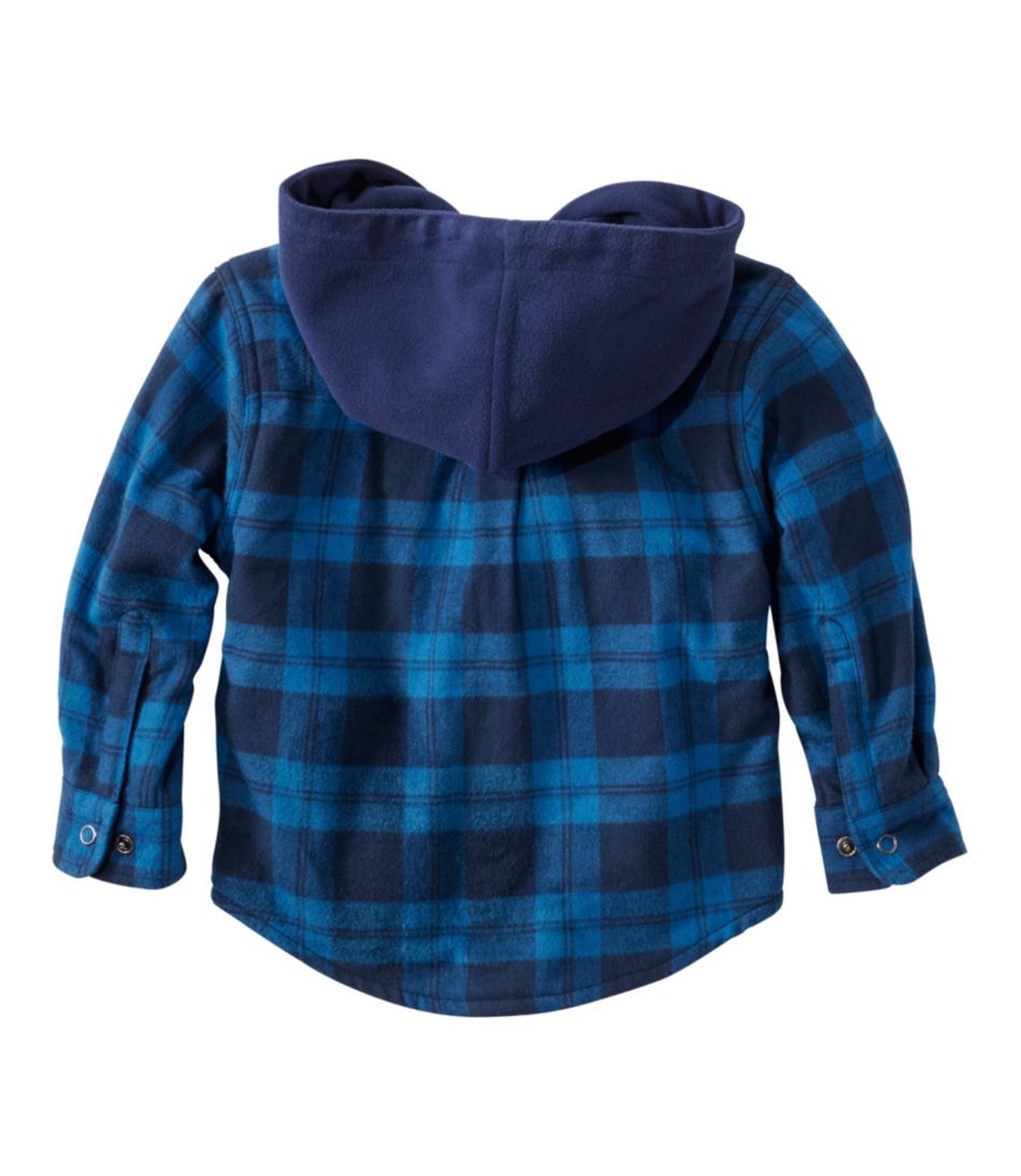 Toddlers' Fleece-Lined Flannel Shirt, Hooded - Image 4
