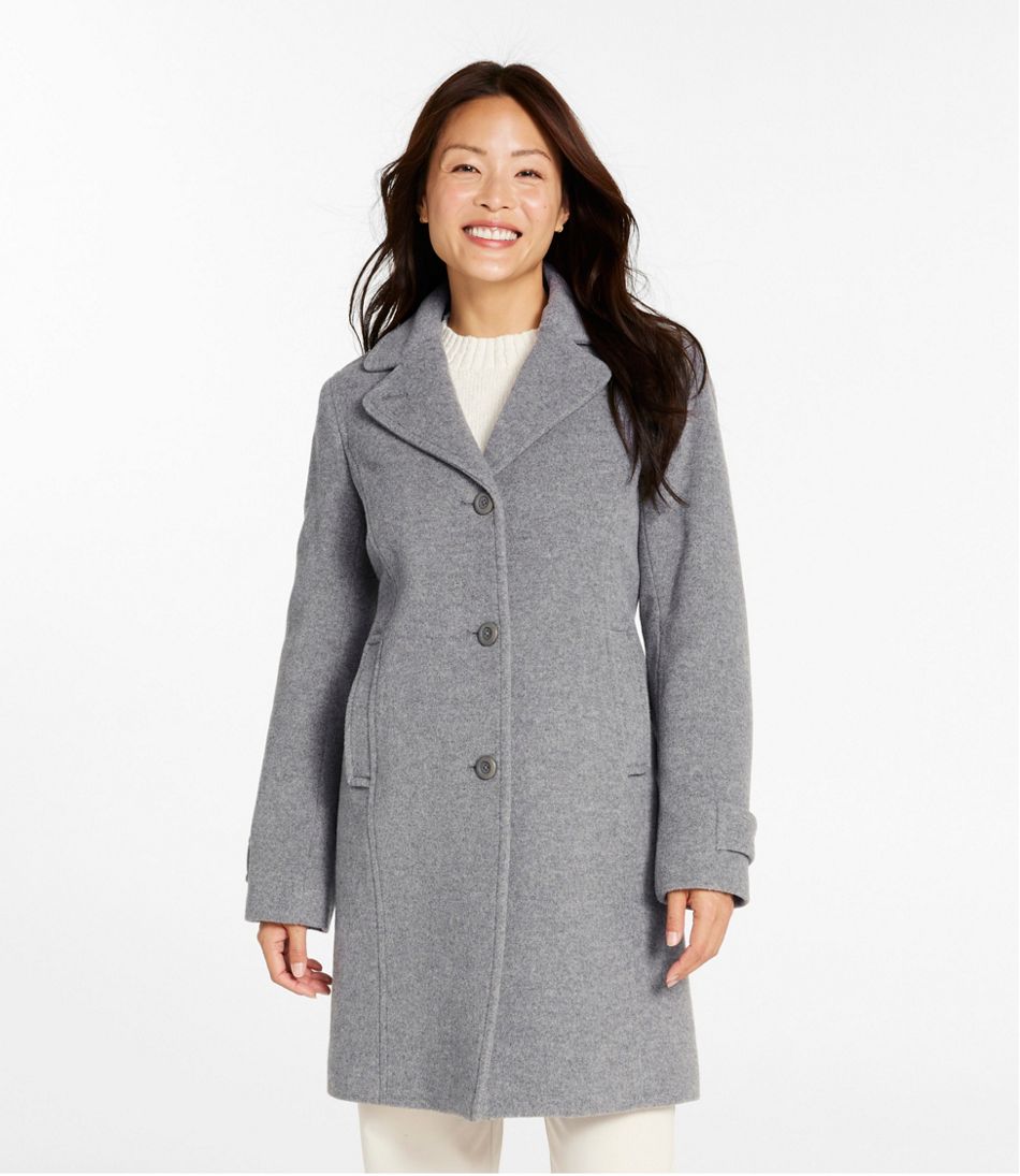 Women's Classic Lambswool Polo Coat, Three-Quarter Length - Image 2