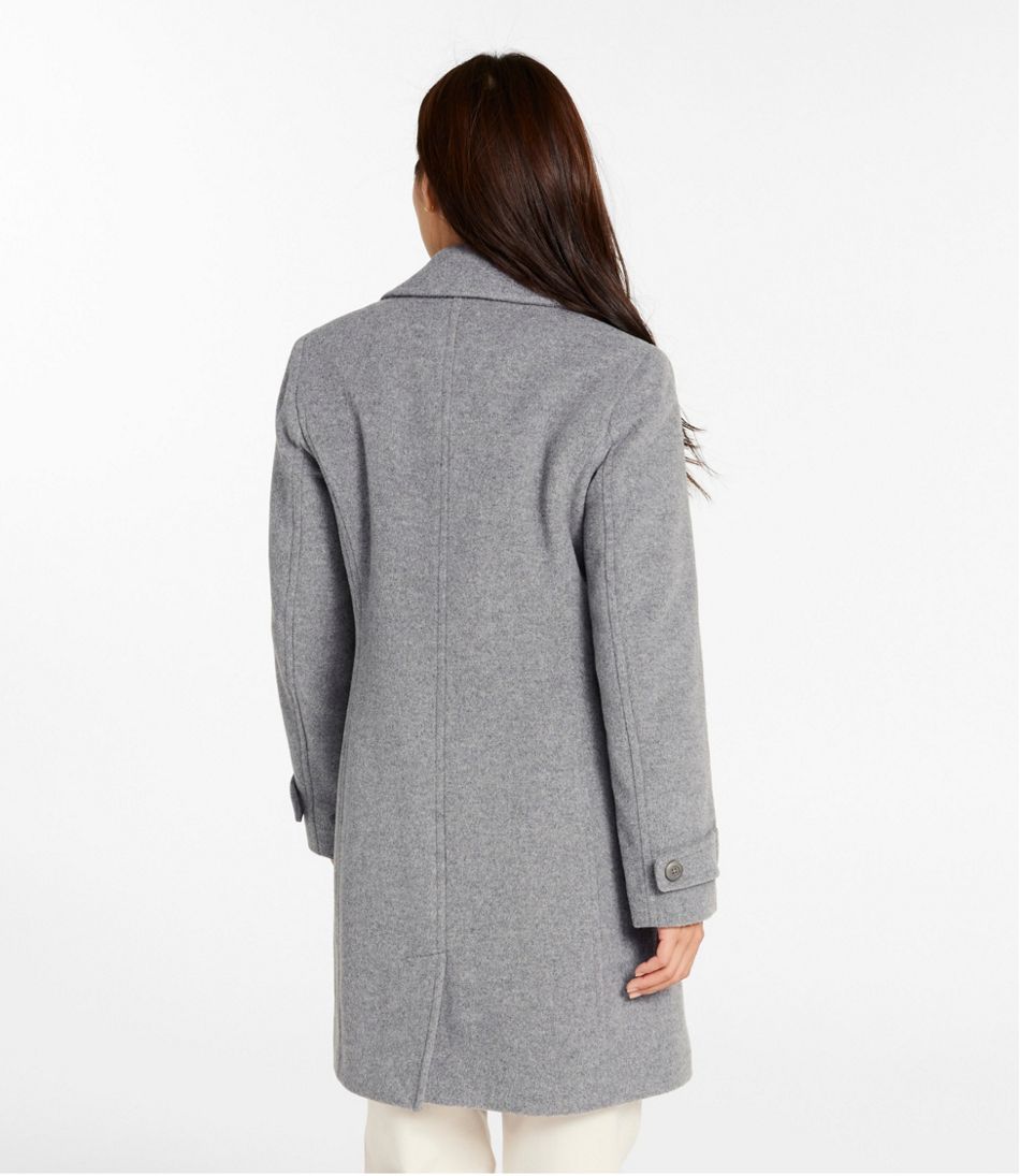 Women's Classic Lambswool Polo Coat, Three-Quarter Length - Image 3