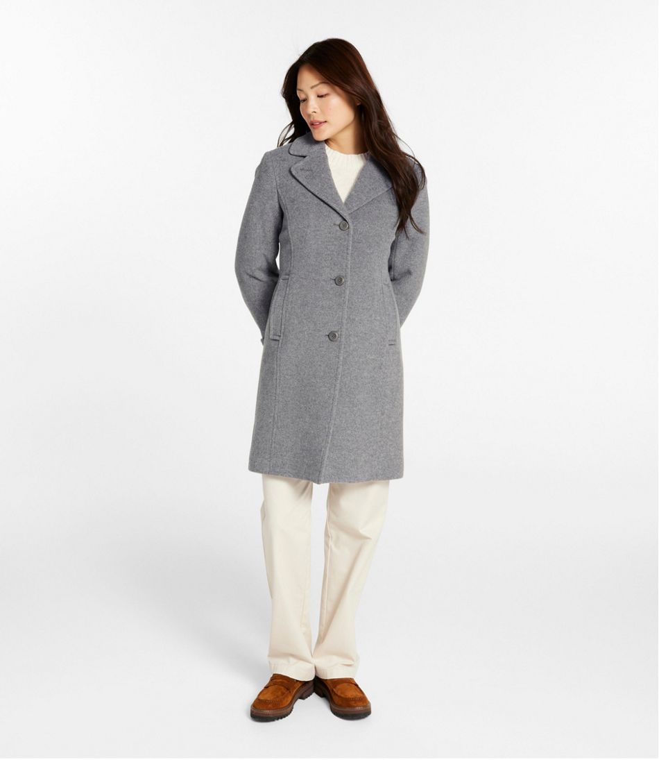 Women's Classic Lambswool Polo Coat, Three-Quarter Length - Image 4