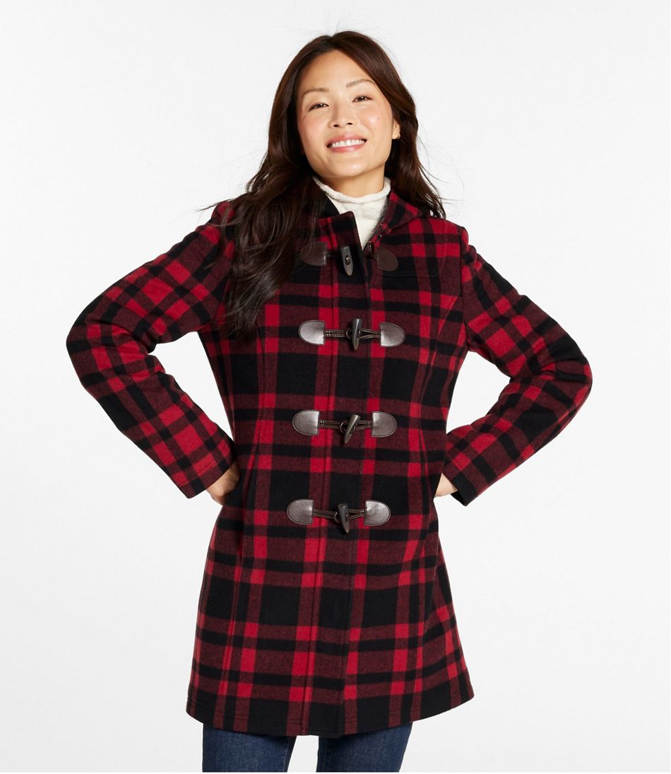 Women's Classic Lambswool Duffel Coat, Pattern - Image 2