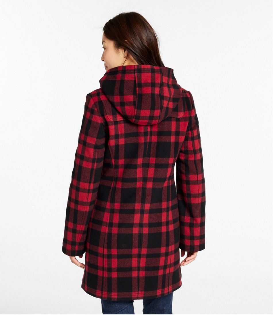 Women's Classic Lambswool Duffel Coat, Pattern - Image 3