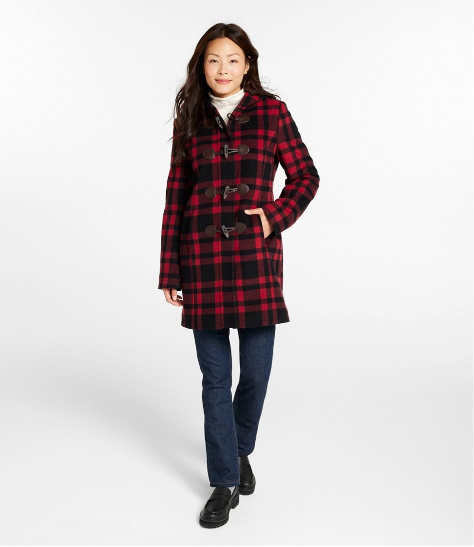 Women's Classic Lambswool Duffel Coat, Pattern - Image 4
