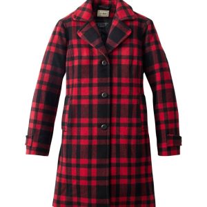 Women's Classic Lambswool Polo Coat, Three-Quarter, Pattern