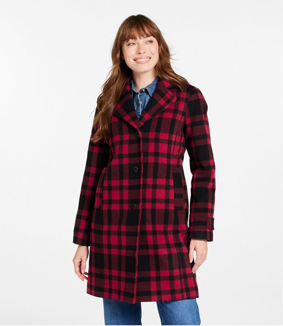 Women's Classic Lambswool Polo Coat, Three-Quarter, Pattern - Image 2