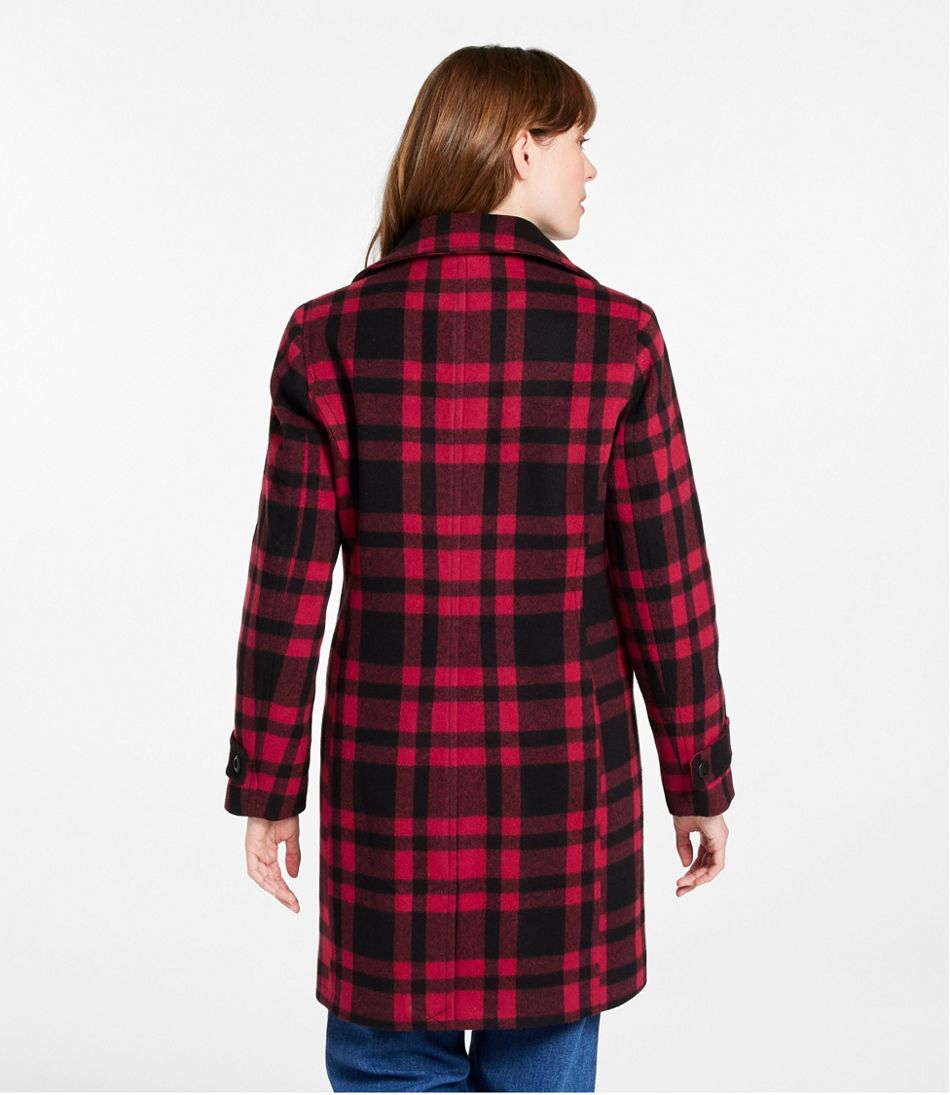Women's Classic Lambswool Polo Coat, Three-Quarter, Pattern - Image 3