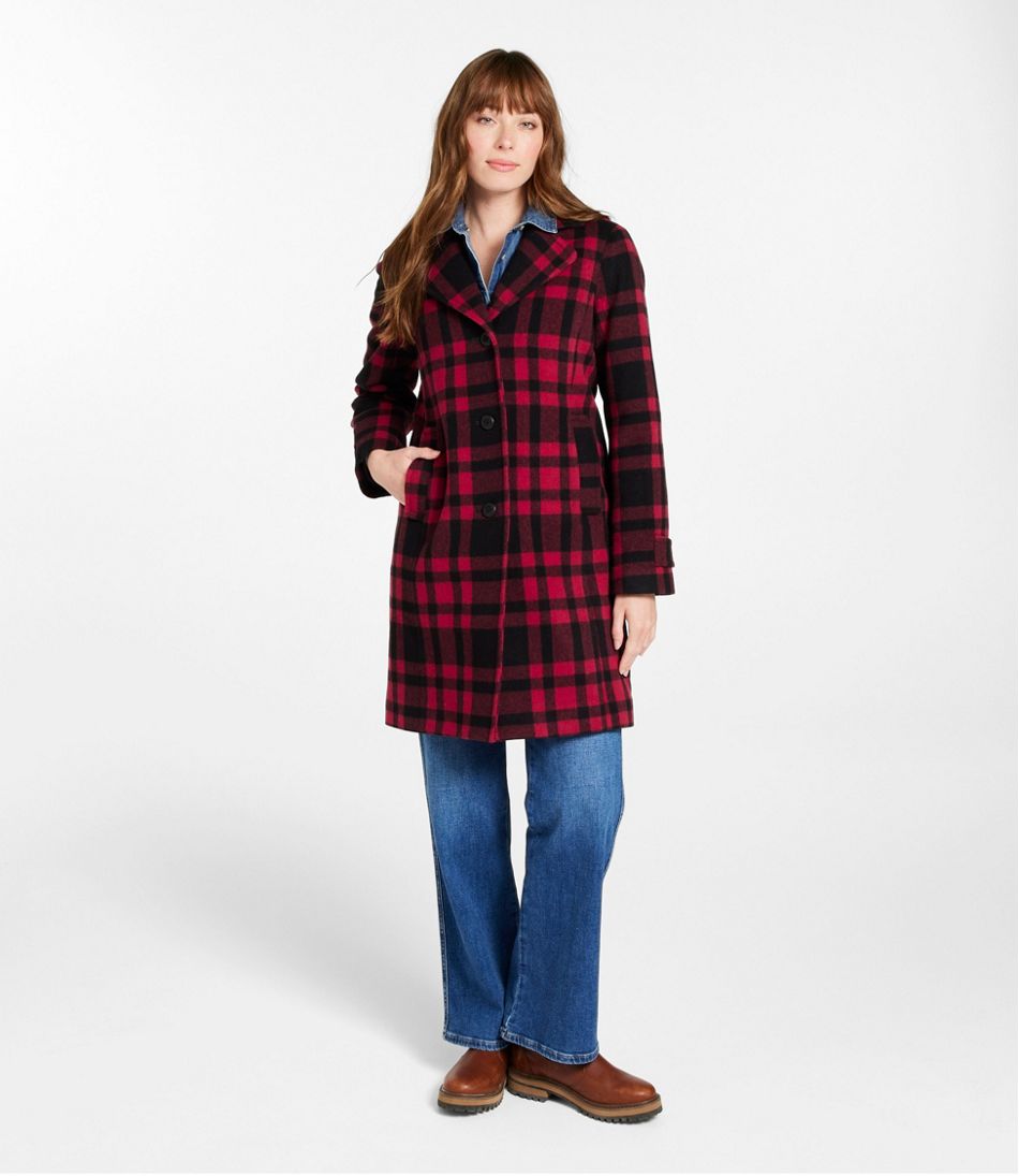 Women's Classic Lambswool Polo Coat, Three-Quarter, Pattern - Image 4