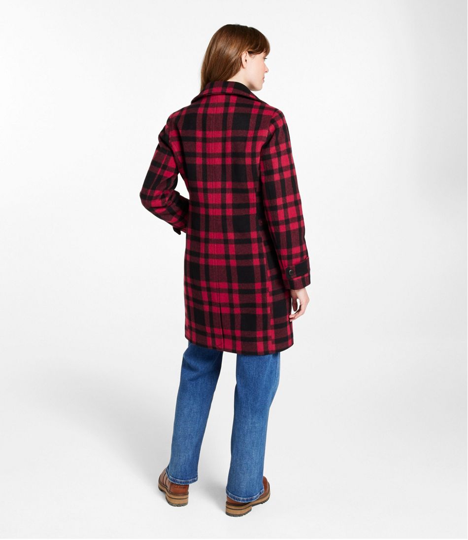 Women's Classic Lambswool Polo Coat, Three-Quarter, Pattern - Image 5