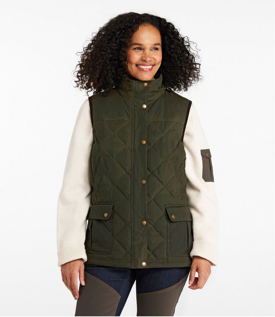 Women's L.L.Bean Upcountry Waxed Cotton Down Vest - Image 2