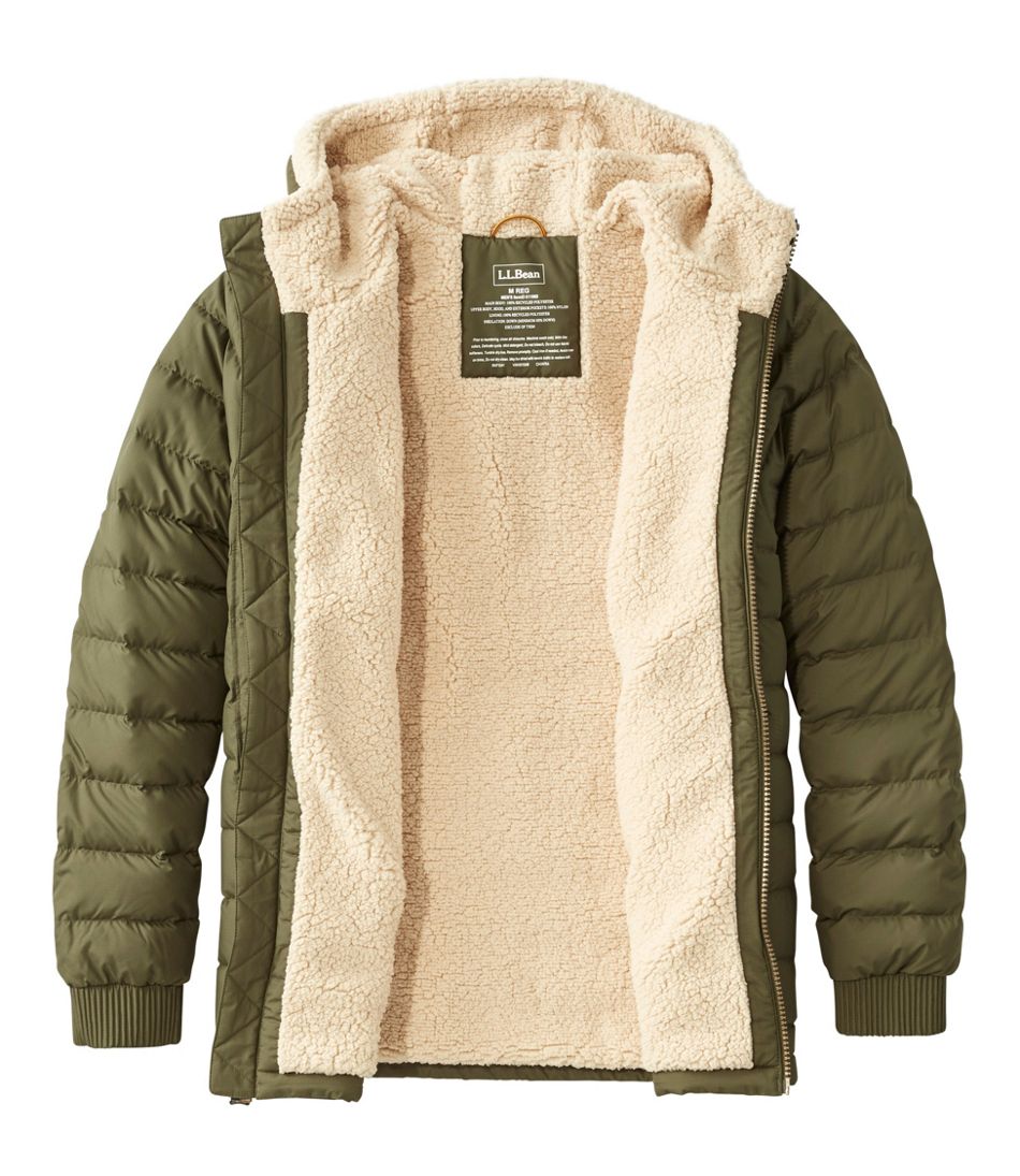 Men's Mountain Classic Down Hooded Jacket, Sherpa-Lined - Image 12