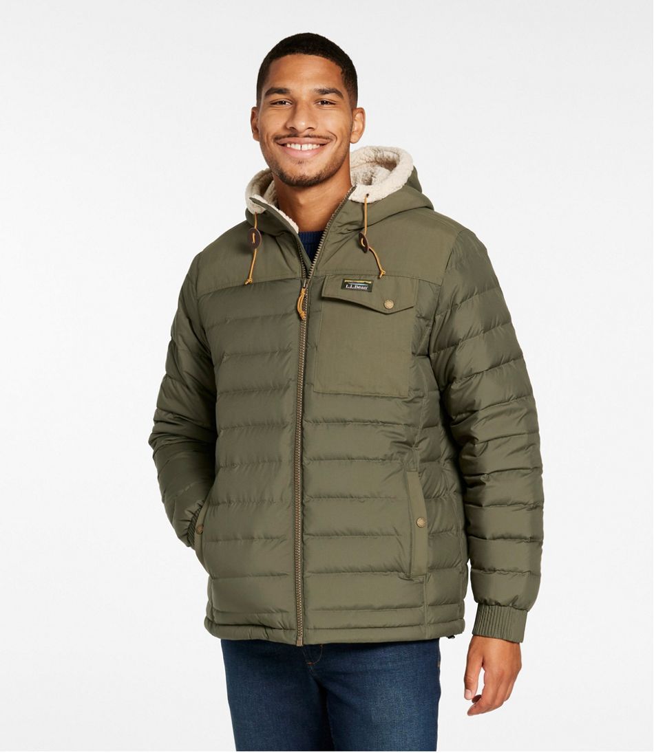 Men's Mountain Classic Down Hooded Jacket, Sherpa-Lined - Image 2