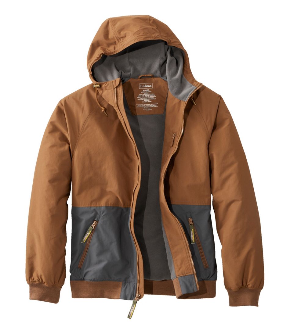 Men's Insulated 3-Season Bomber Hooded Jacket, Colorblock - Image 12