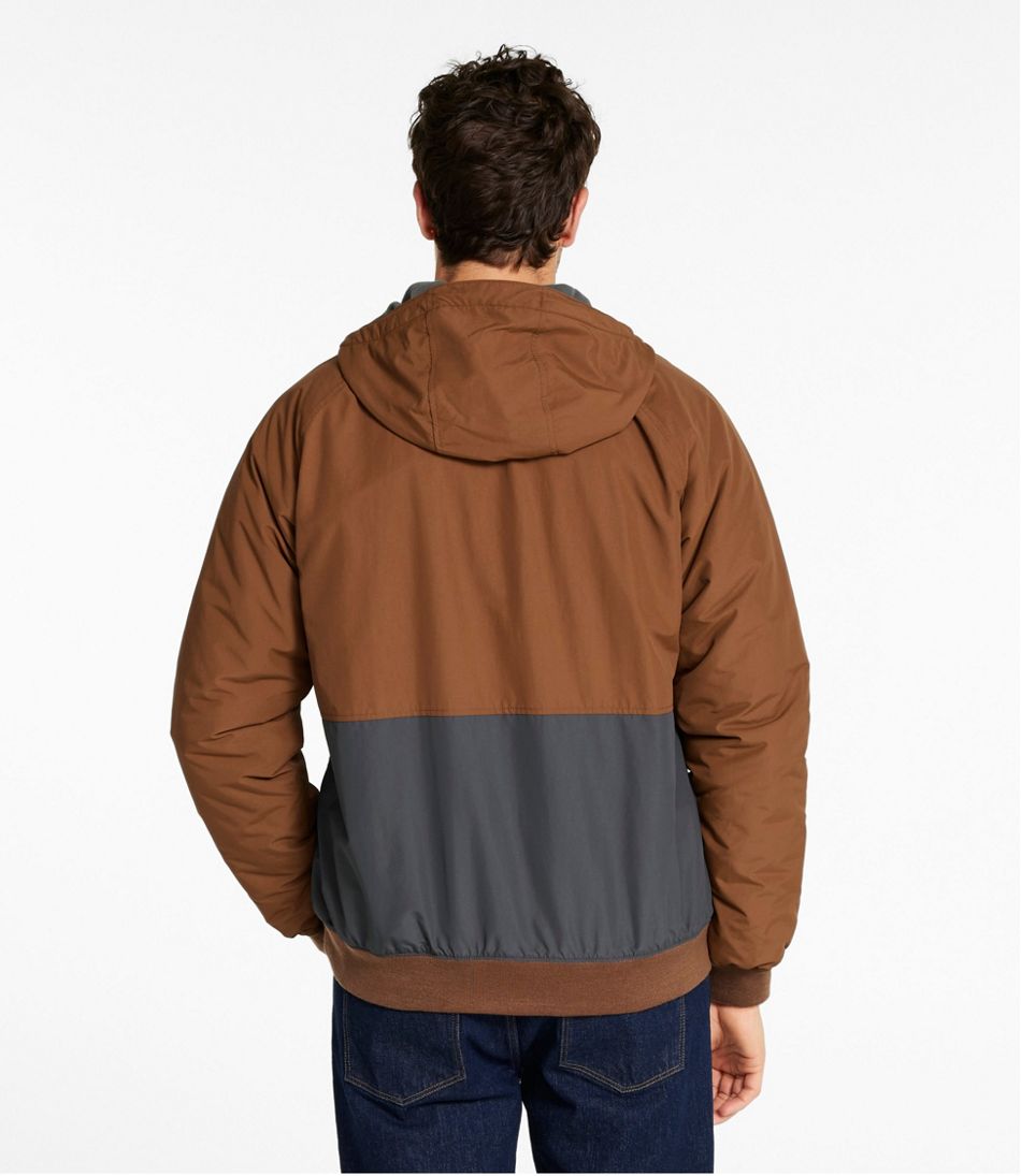 Men's Insulated 3-Season Bomber Hooded Jacket, Colorblock - Image 3