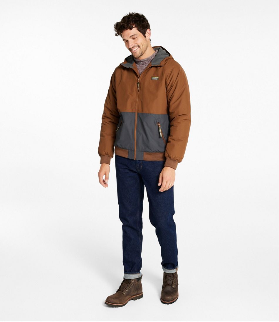 Men's Insulated 3-Season Bomber Hooded Jacket, Colorblock - Image 4