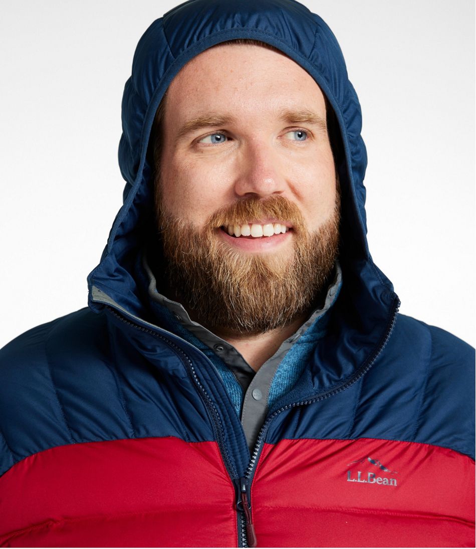 Men's Bean's Down Hooded Jacket, Colorblock - Image 11