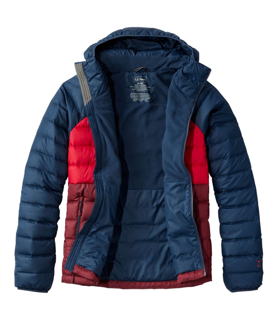 Men's Bean's Down Hooded Jacket, Colorblock - Image 12