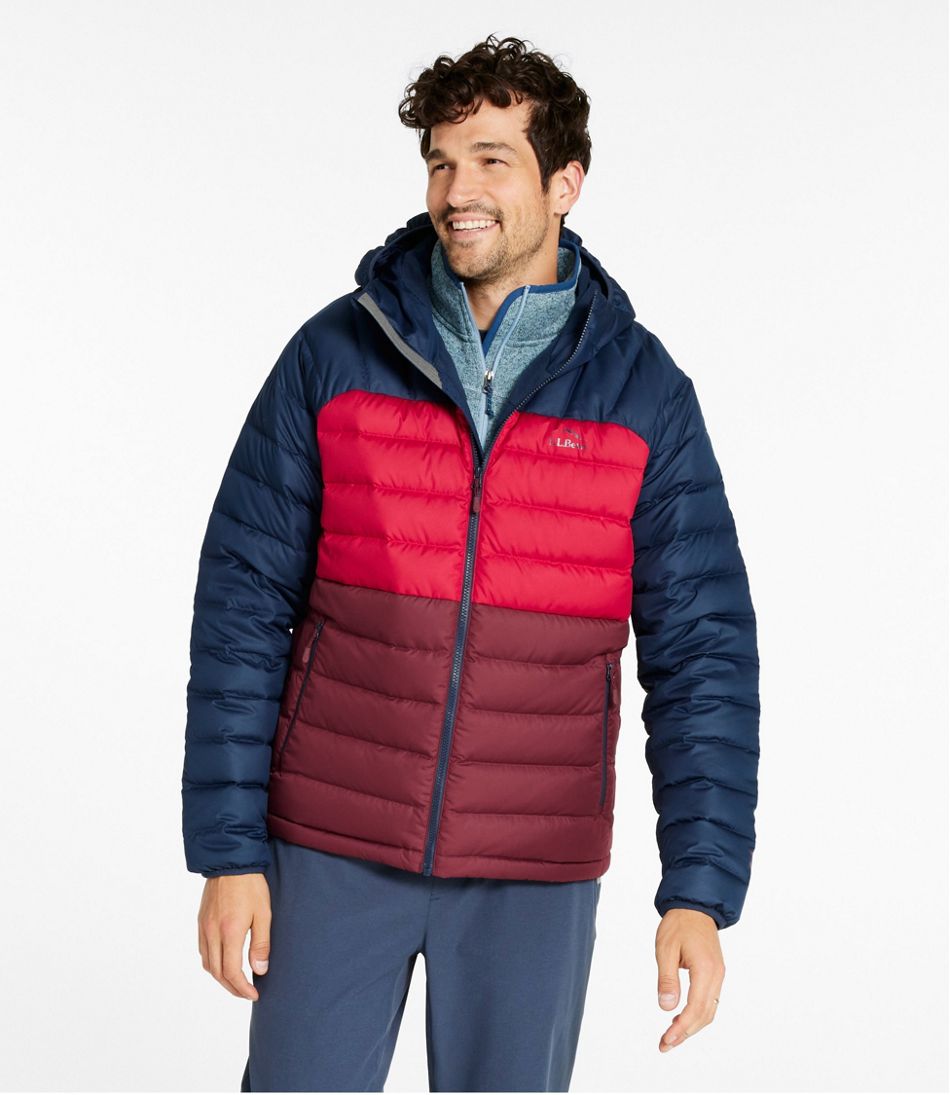 Men's Bean's Down Hooded Jacket, Colorblock - Image 2