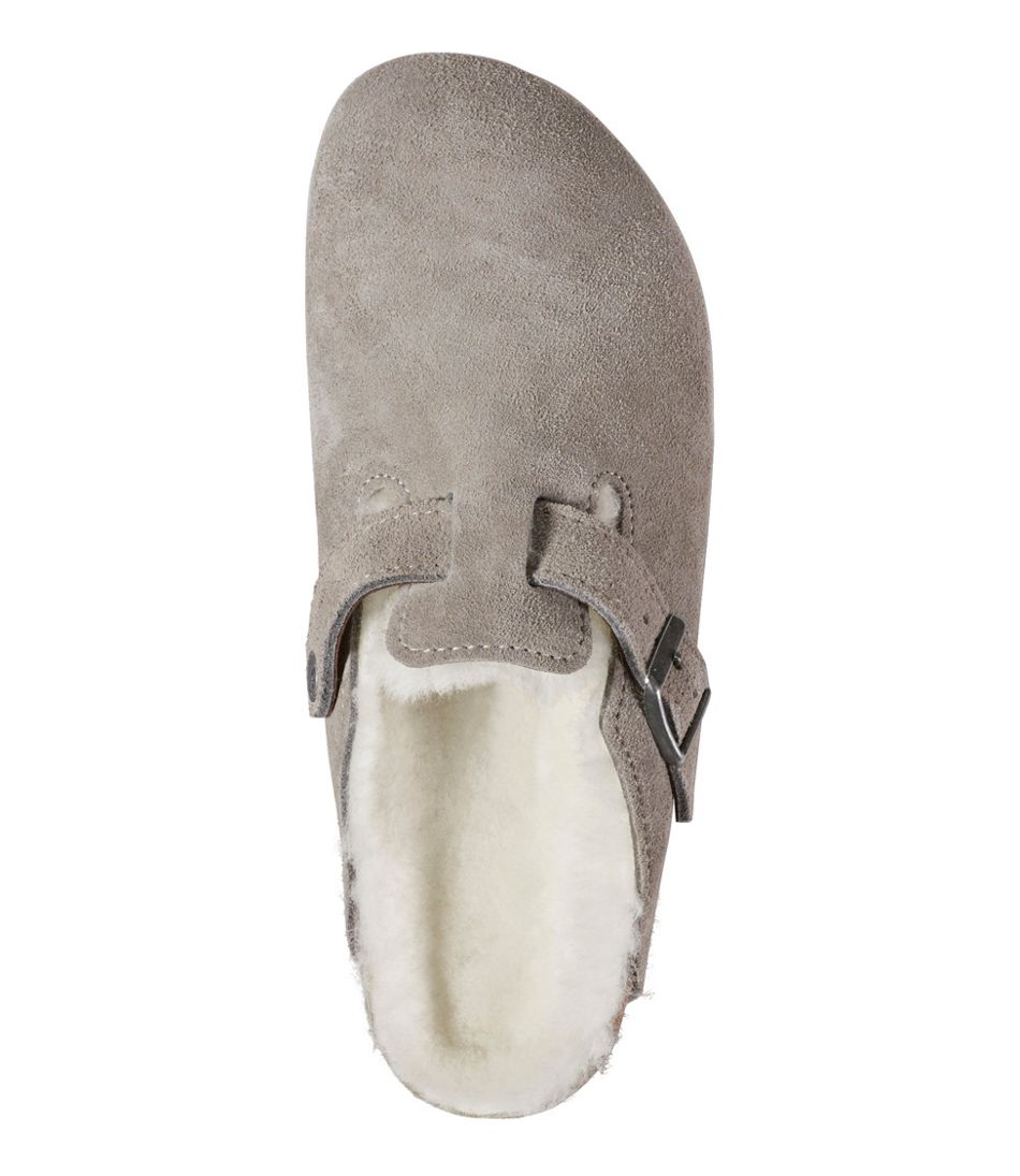 Women's Birkenstock Boston Clogs, Suede Shearling - Image 4