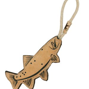 Natural Leather and Wool Fish Dog Tug Toy