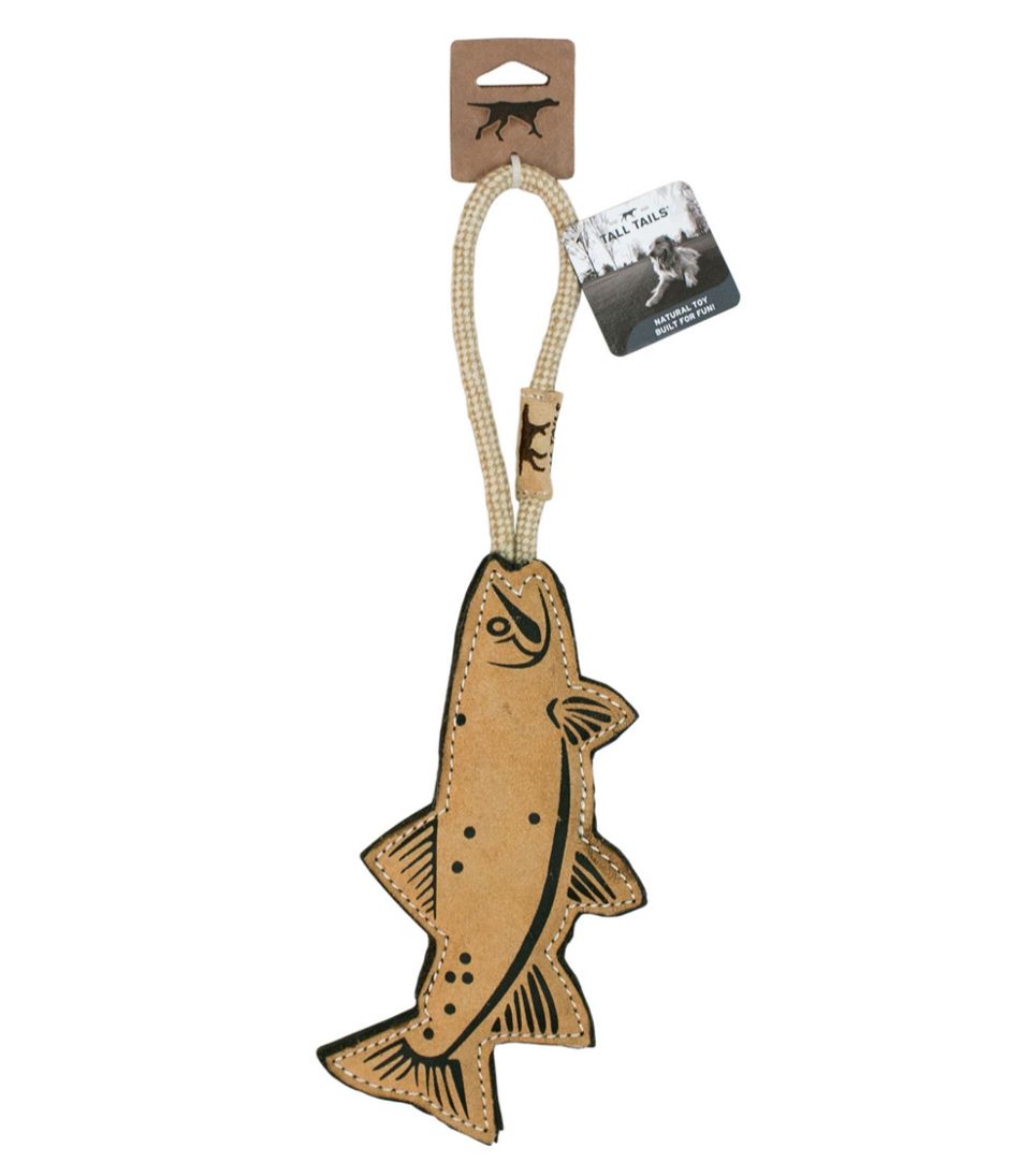 Natural Leather and Wool Fish Dog Tug Toy - Image 2