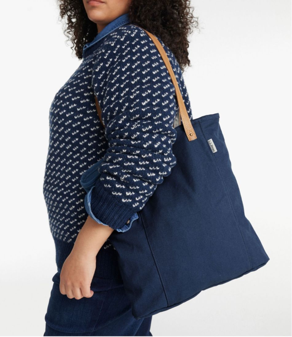Leather-Handle Essential Tote Bag - Image 5