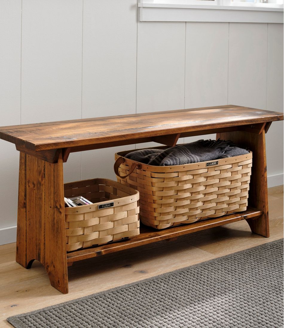 Rustic Wooden Mudroom Bench, Large - Image 2