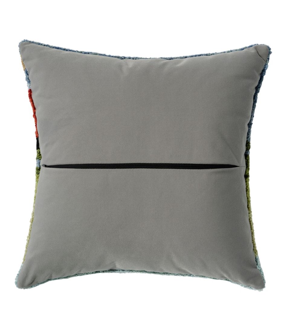 Indoor/Outdoor Hooked Pillow, Dogs in Canoe - Image 3