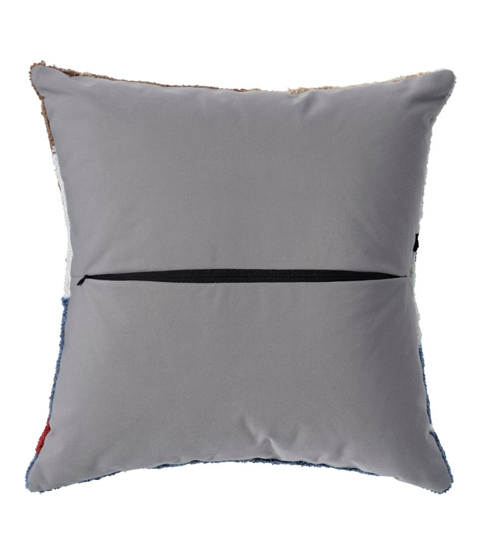 Indoor/Outdoor Hooked Pillow, Dogs Skiing - Image 3