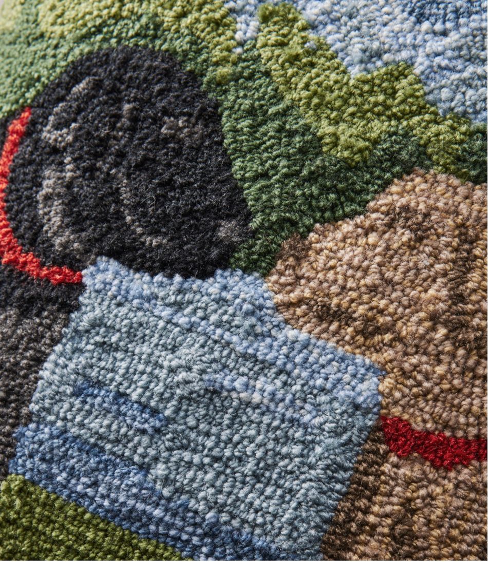 Indoor/Outdoor Hooked Pillow, Mountain Dogs - Image 2
