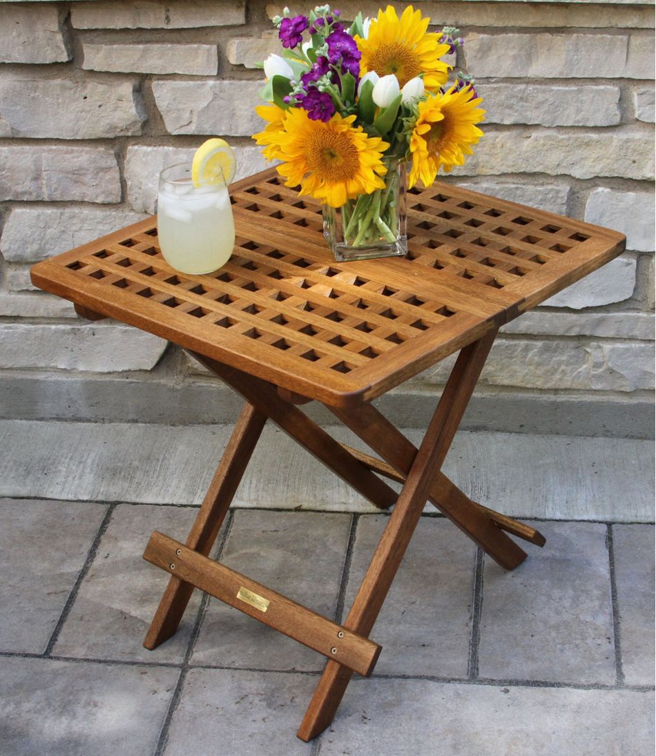 Eucalyptus Folding Side Table - Image 2