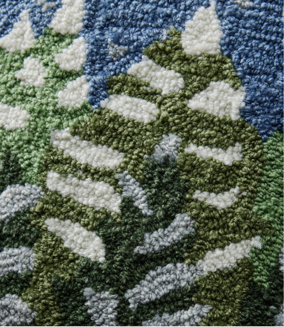 Indoor/Outdoor Hooked Pillow, Frosted Trees - Image 2