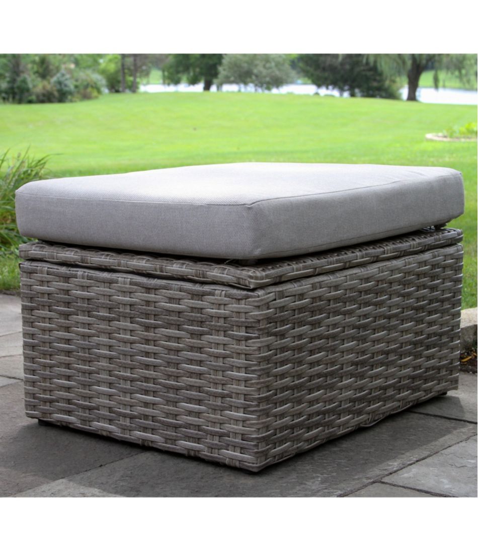 Wicker Storage Sofa?and Teak Coffee Table Set - Image 4