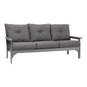 All-Weather Patio Sofa with Textured Cushion, Slate Gray