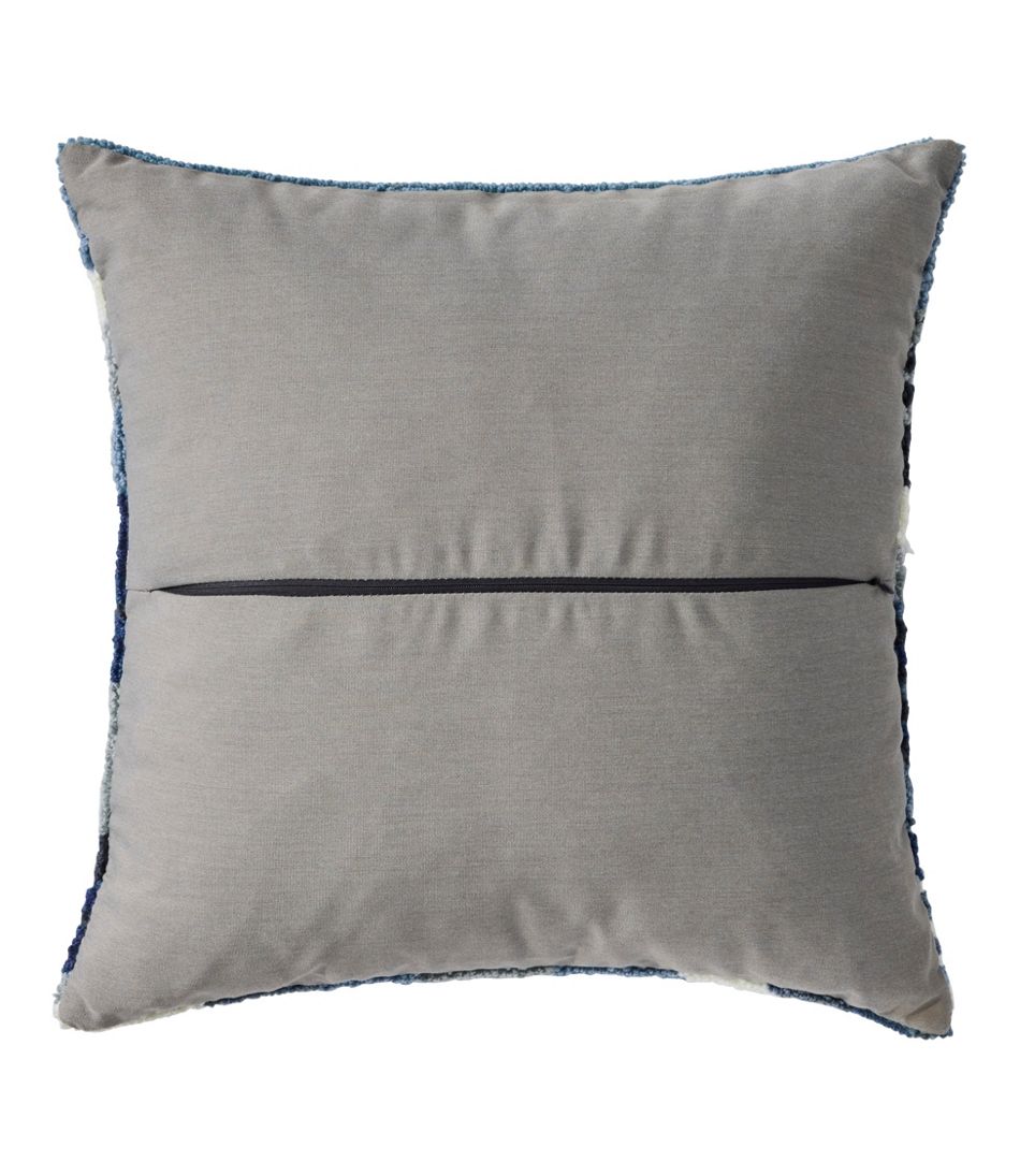 Indoor/Outdoor Hooked Pillow, 18x18 Ocean Waves - Image 3