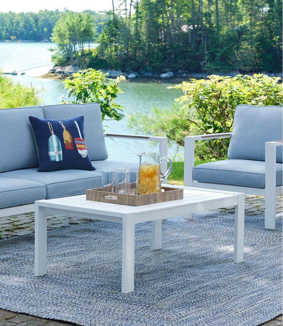 White Aluminum Deep Seating Coffee Table - Image 2