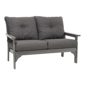 All-Weather Patio Loveseat with Textured Cushion, Slate Gray