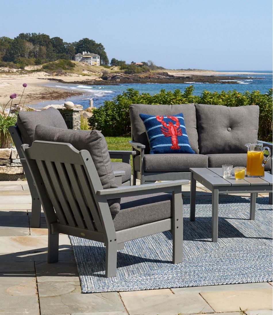All-Weather Patio Chair with Textured Cushion, Slate Gray - Image 2